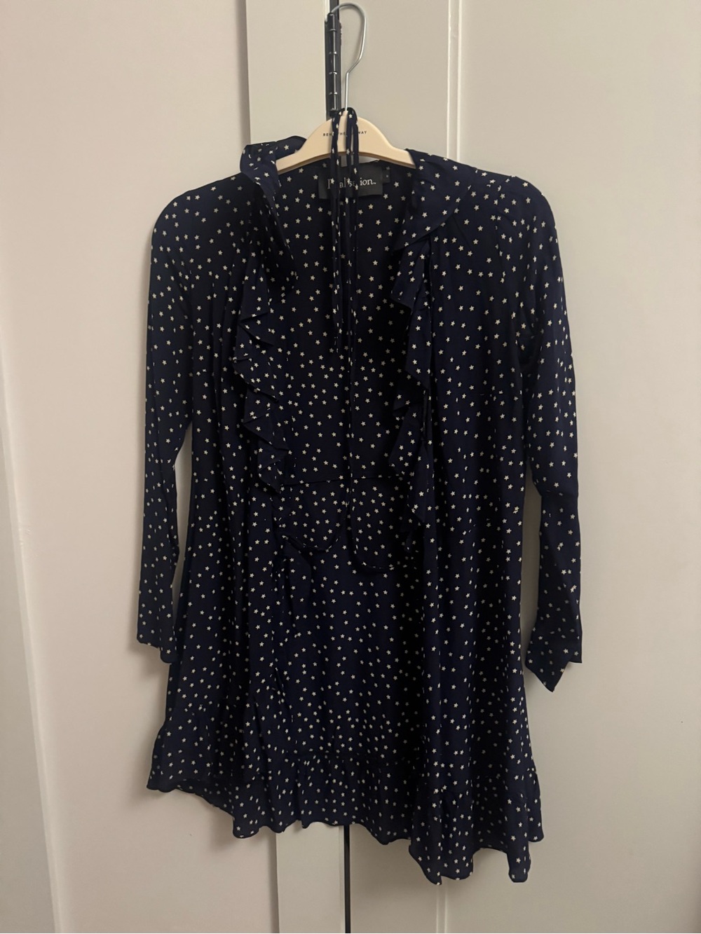 Realisation Par Navy Star Ruffle Wrap Mini Dress - Picture 4 of 4